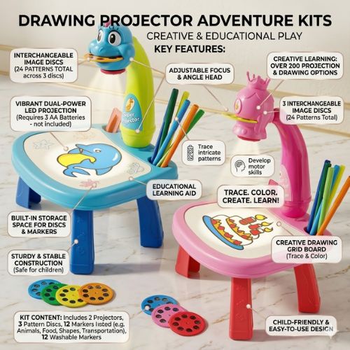 LED Projector Art Painting Table for Kids - VelzaroaeVelzaroae