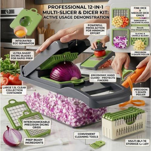 Vegetable Cutter Chopper and Slicer - VelzaroaeVelzaroae